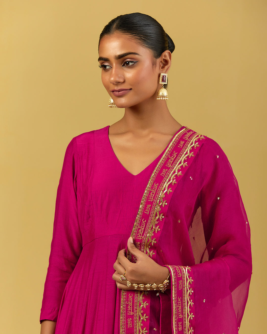 Women Wearing Pink Dupatta