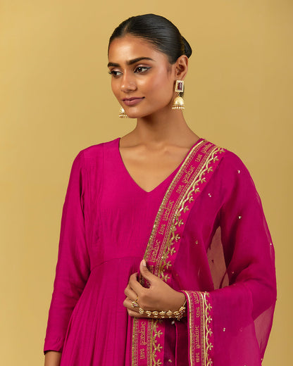 Womens MTO Indijay Pink Silk Sharara Pant