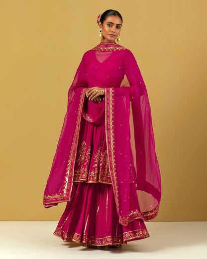 Womens MTO Indijay Pink Organza Dupatta