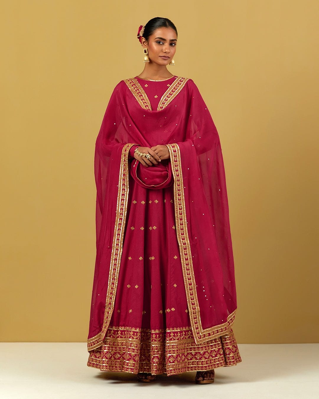 Womens MTO Indijay Maroon Tissue Dupatta