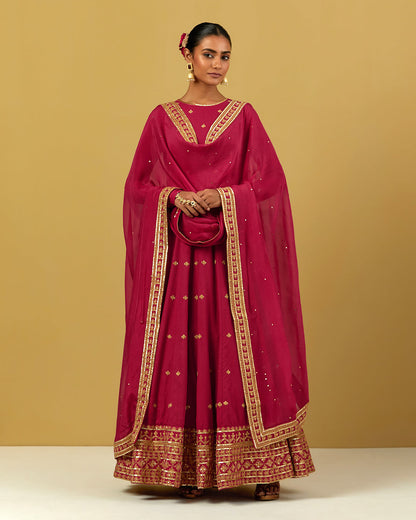 Womens MTO Indijay Maroon Tissue Dupatta