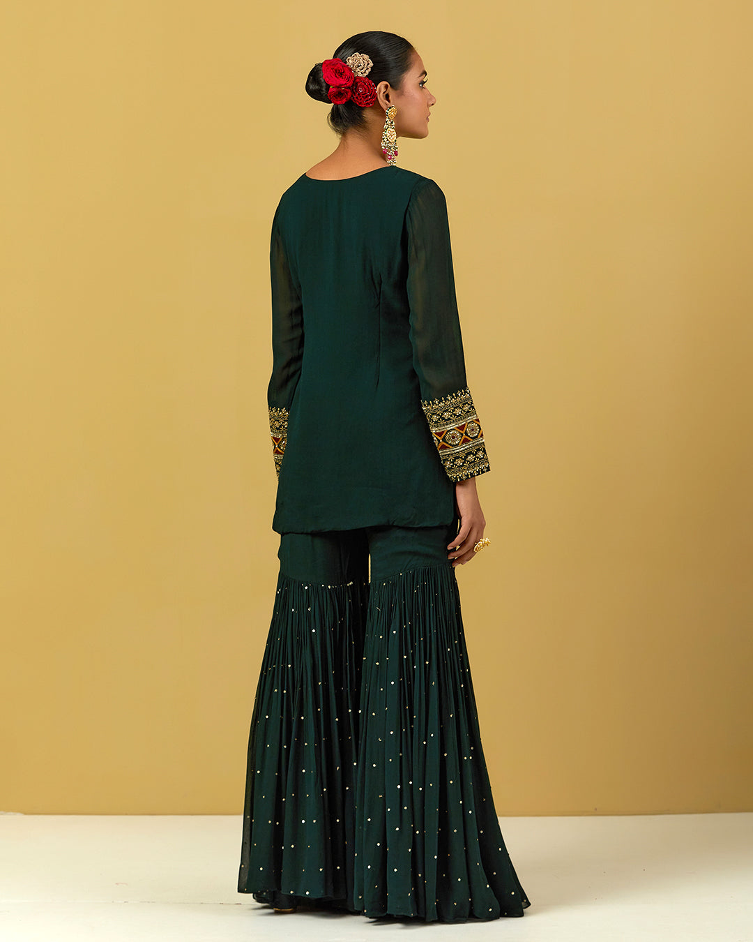 Womens MTO Indijay Green Georgette Kurta