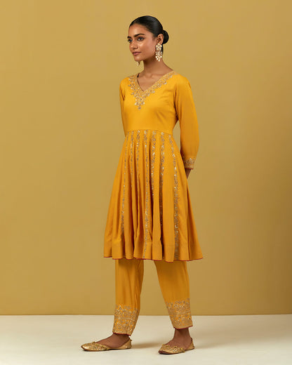 Womens MTO Indijay Yellow Cotton Kurta Set