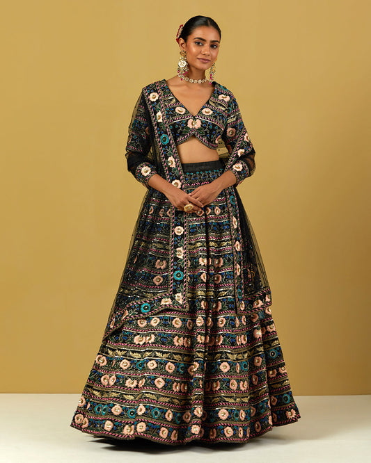 Women Wearing Black Lehenga