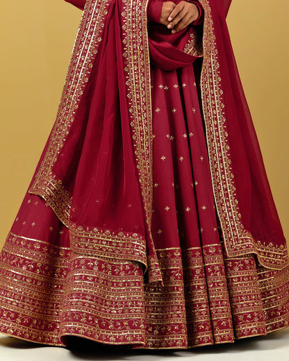 Women Wearing Maroon Dupatta