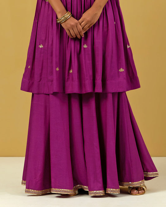 Women Wearing Purple Sharara