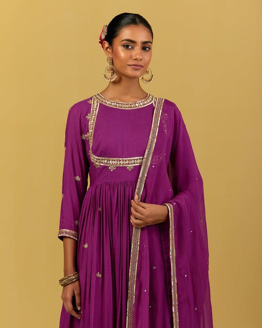 Women Wearing Purple Dupatta