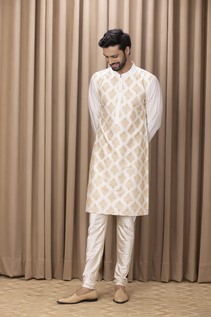 Mens Nasha Haider Ivory Cotton Kurta Set