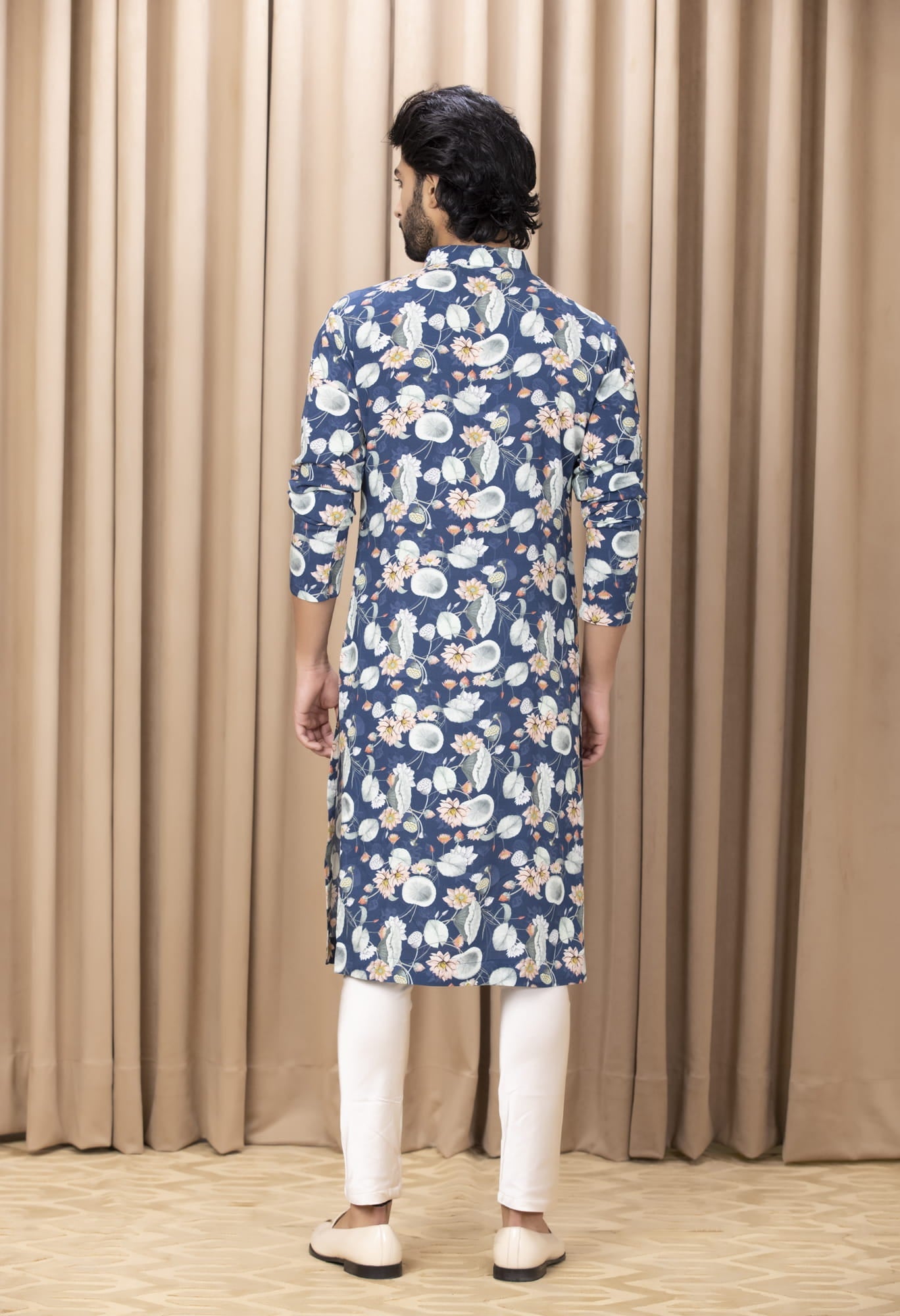 Mens Nasha Kamal blue Cotton Kurta Set