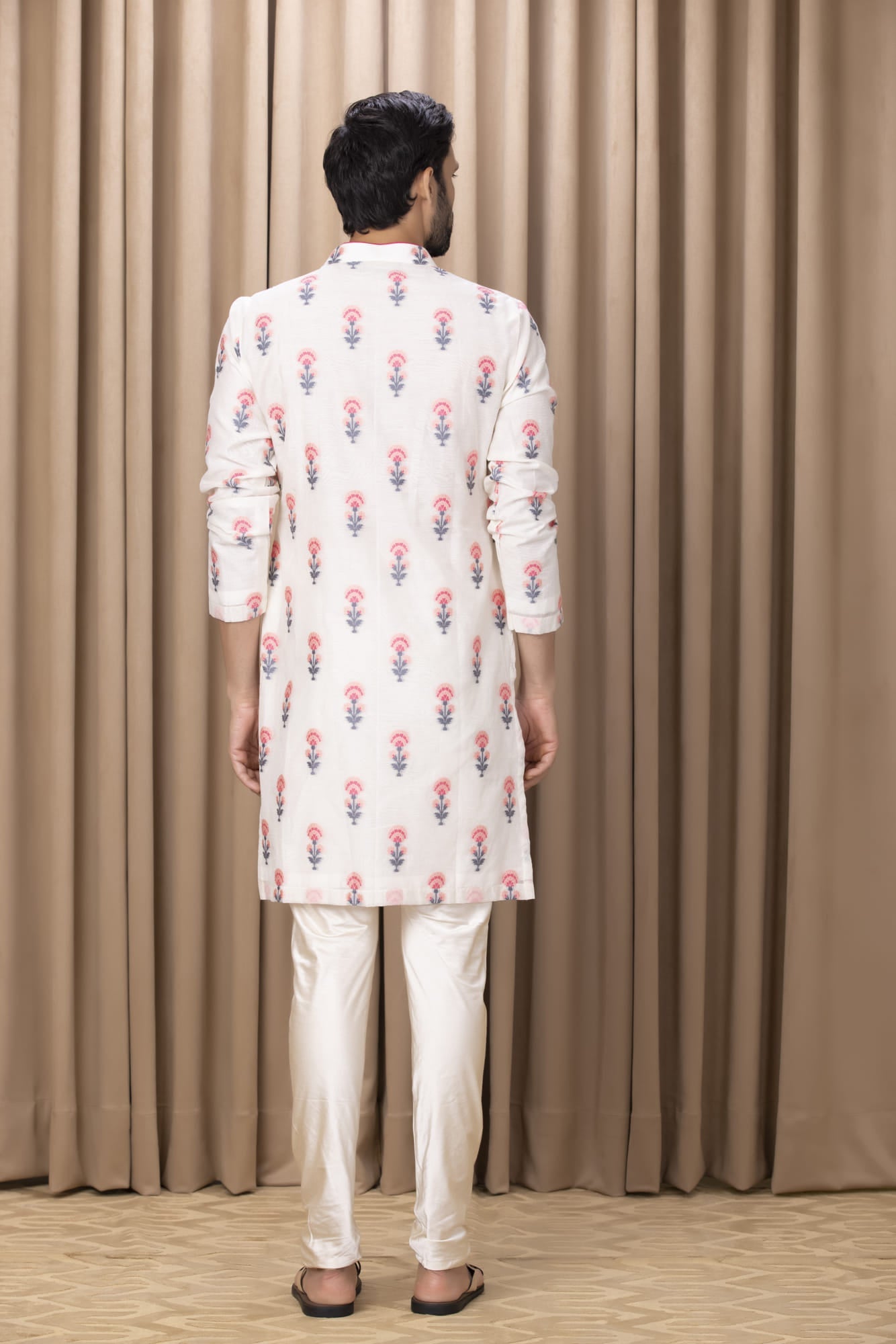 Mens Nasha Ashar Ivory Cotton Kurta Set