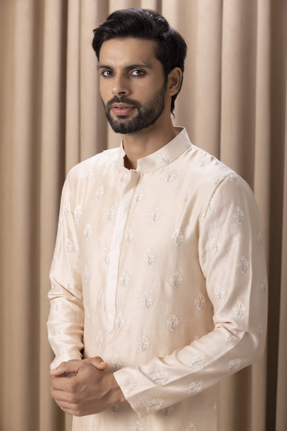 Mens Nasha Junaid Beige Cotton Kurta Set