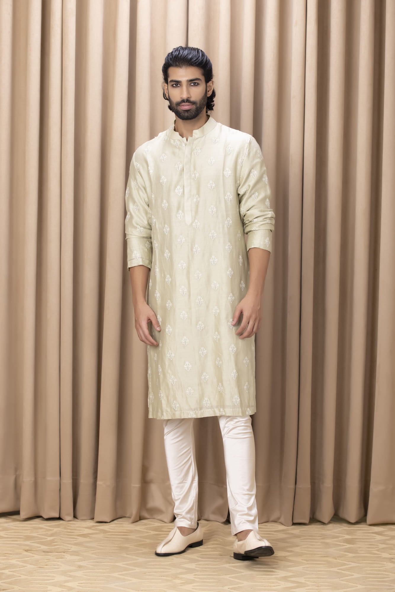 Mens Nasha Junaid Mint Green Cotton Kurta Set