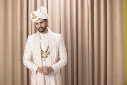 Mens Zahid Gold Cotton Sherwani Set