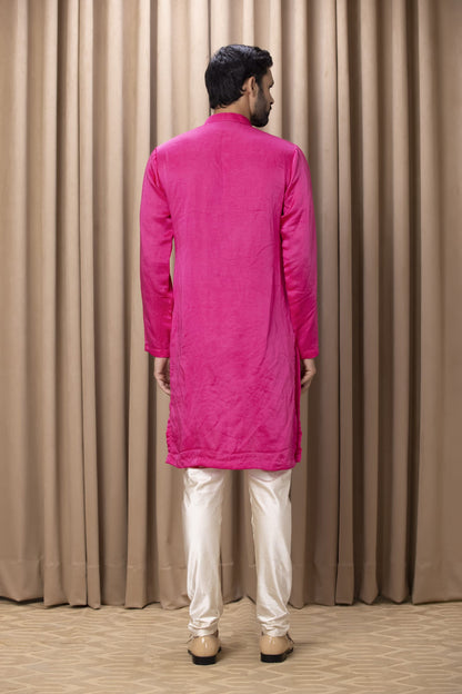 Mens Nasha Kian Hot Pink Cotton Kurta Set