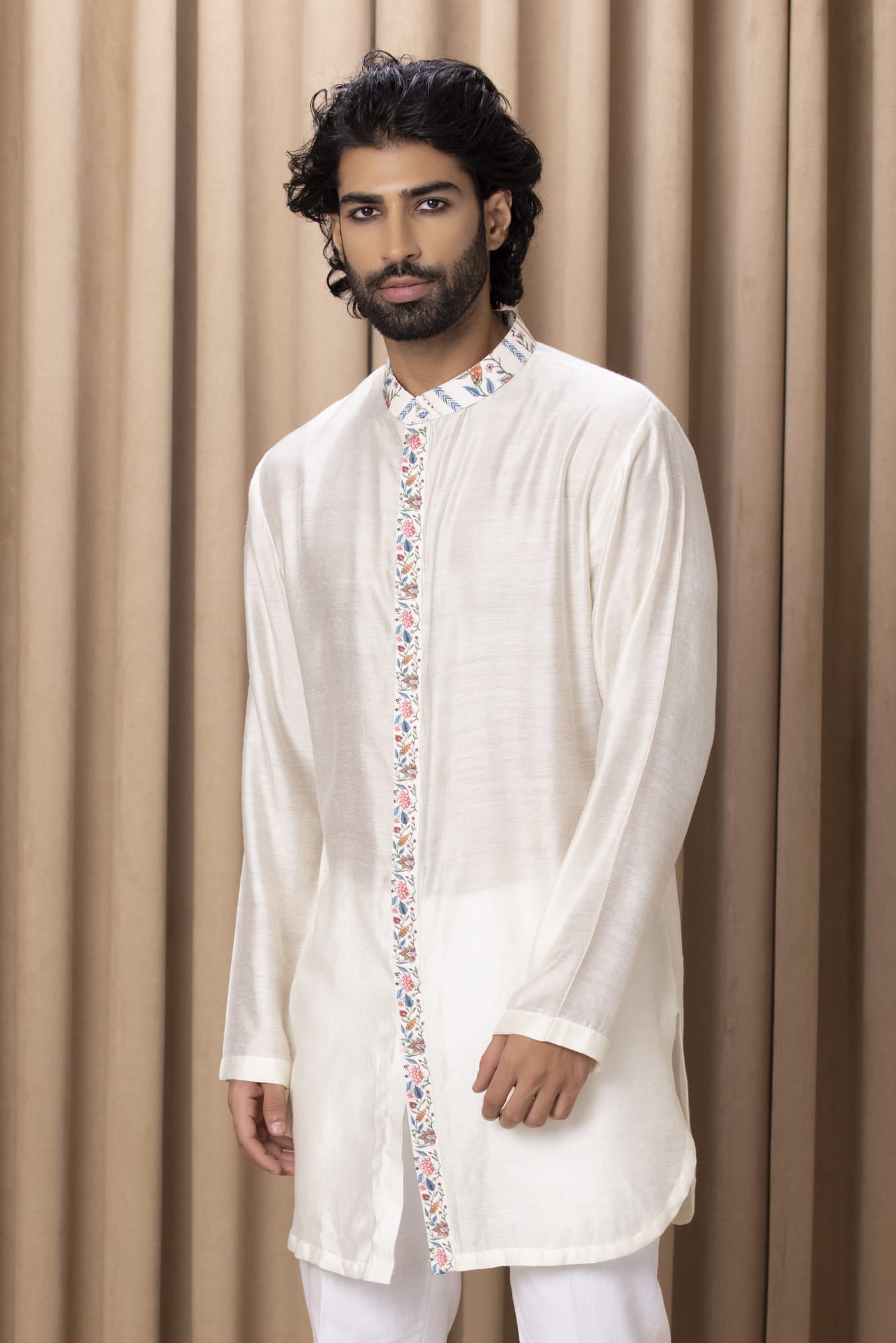 Mens Nasha Lakeer Ivory Cotton Kurta Set