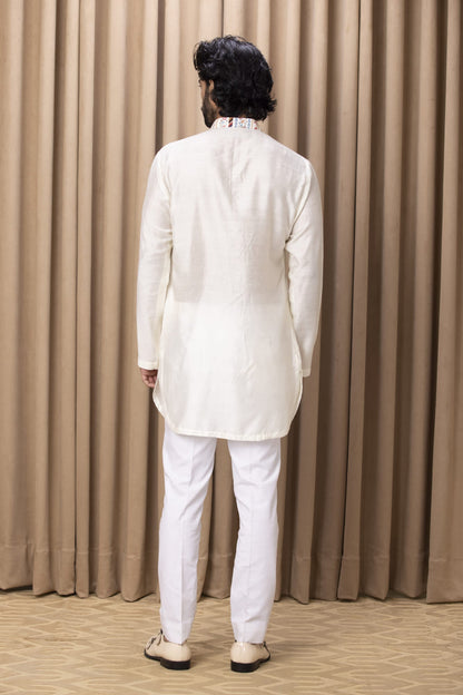 Mens Lakeer Ivory Cotton Suit Set