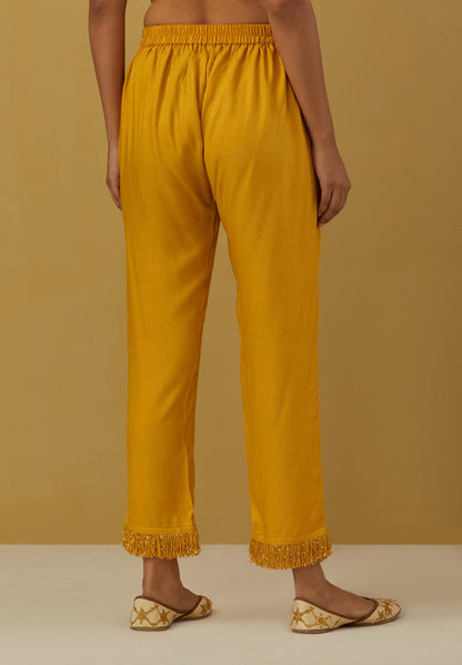 Womens Nagma Yellow Cotton Pants