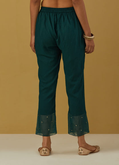 Womens Nagma Green Cotton Pants