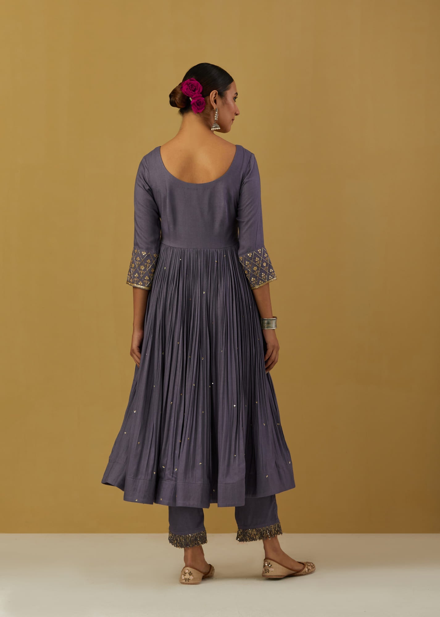 Womens Nagma Blue Cotton Anarkali Sets