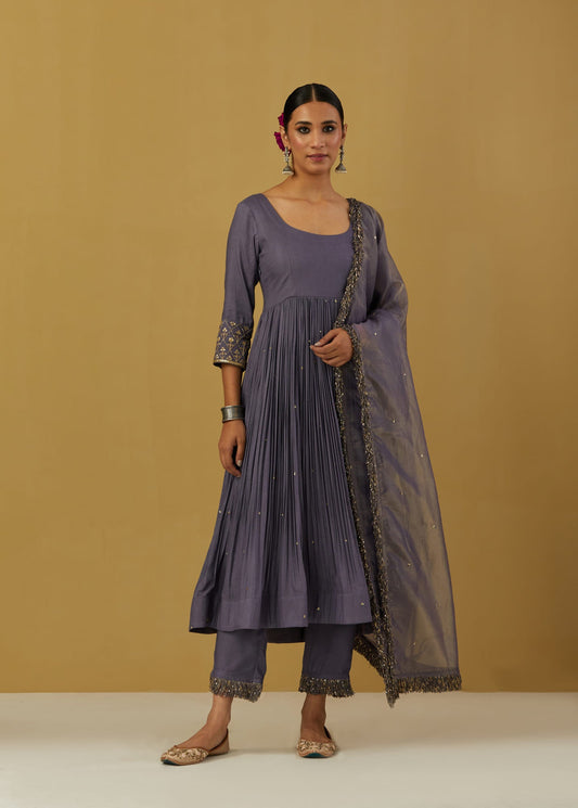 Women Wearing Blue Anarkali Sets