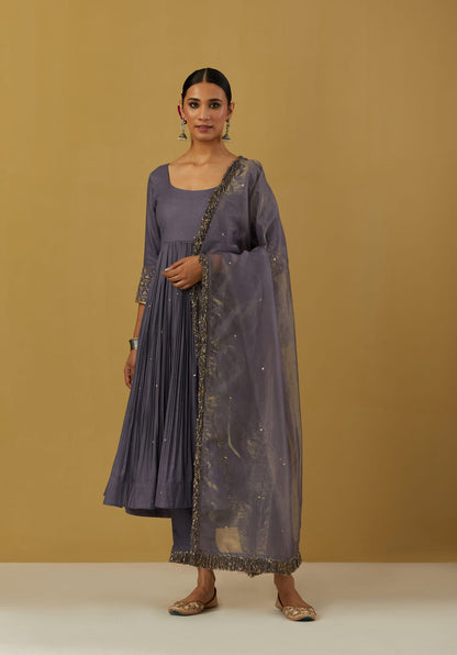 Womens Nagma Blue Cotton Anarkali Sets