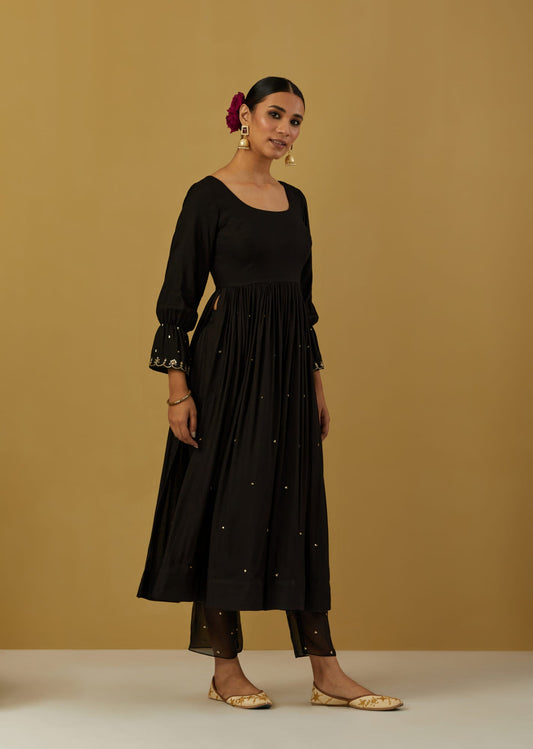 Women Wearing Black Anarkali 