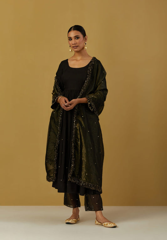 Women Wearing Black Anarkali Sets