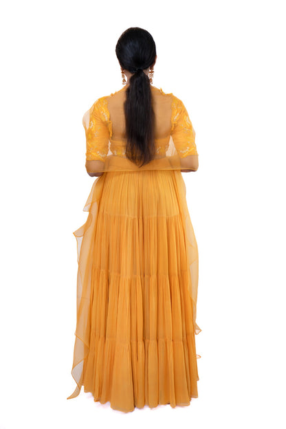 Womens Tuscan Yellow Silk Saree