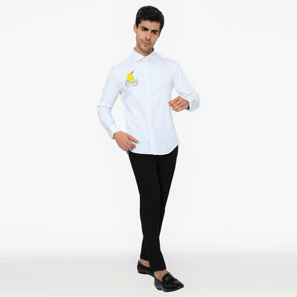 Mens Kom Fuel White Cotton Shirt