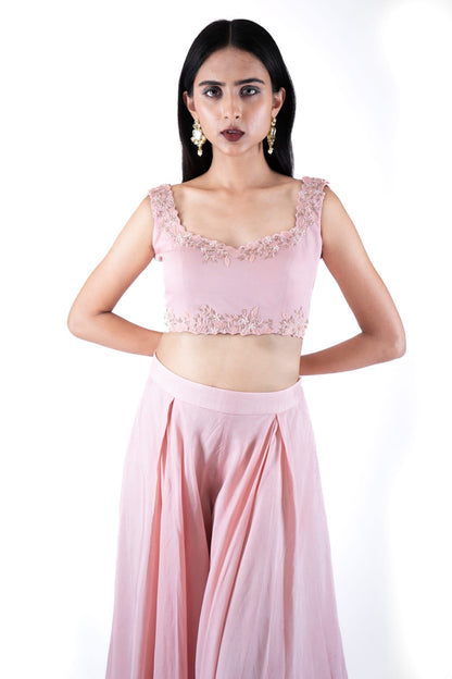 Womens Rosebud Pink Silk Cape Set