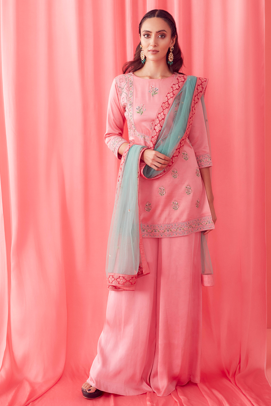 Women Wearing Pink Sharara