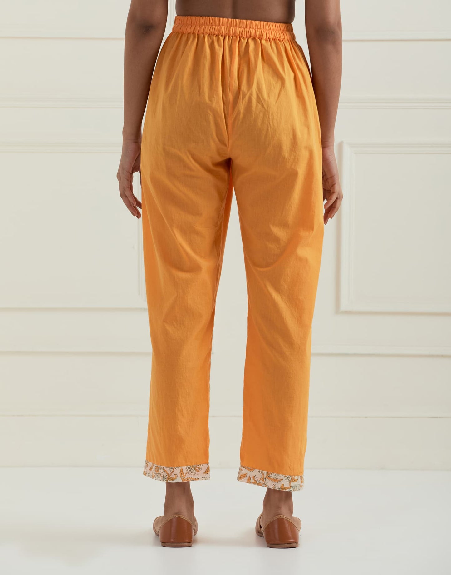 Womens Dia MTO Orange Cotton Pant