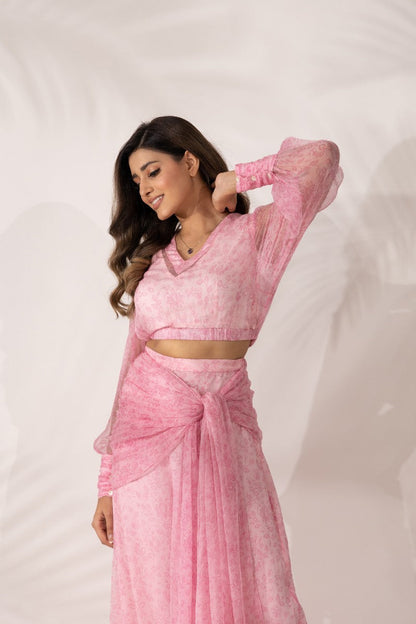 Women Wearing Pink Co-Ord Set.