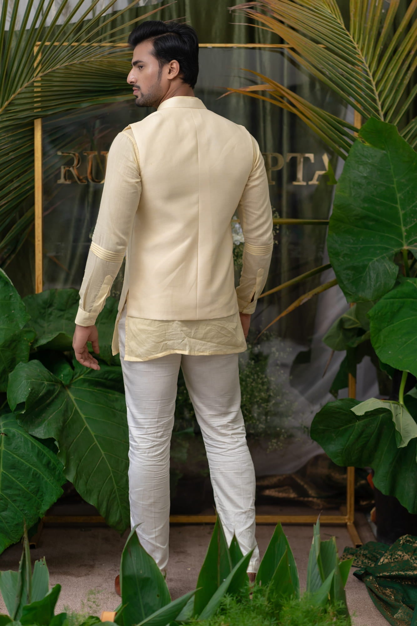 Mens Jashn Cream Cotton Kurta Set