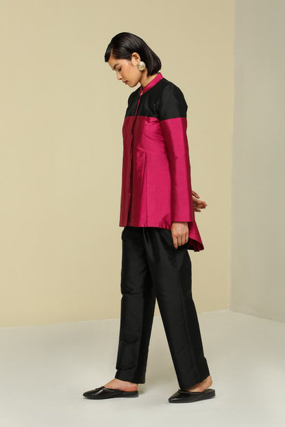 Womens Plum Band Collar Jacket