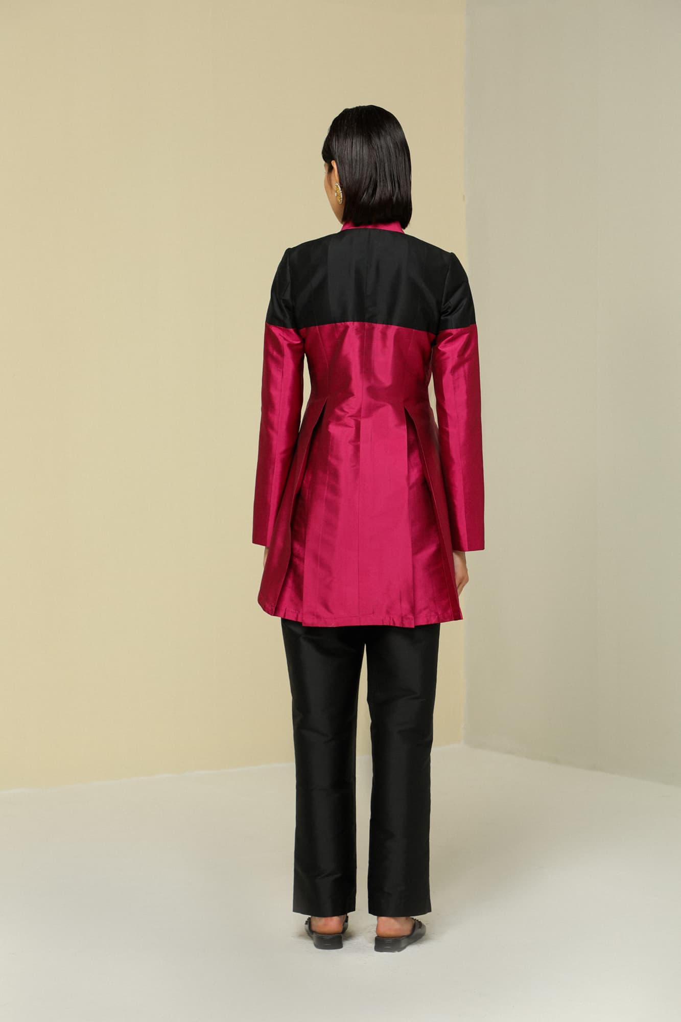 Womens Plum Band Collar Jacket