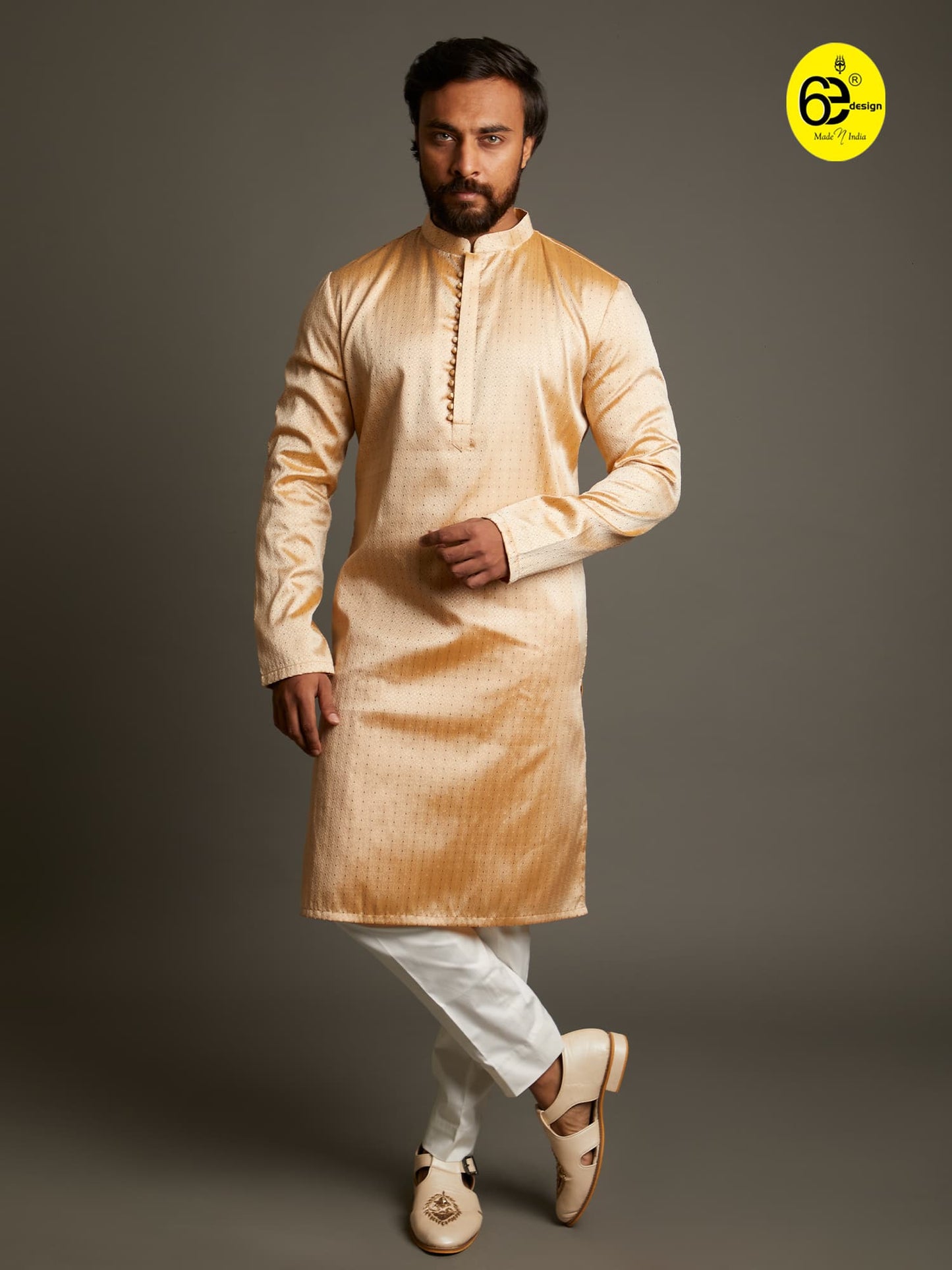 Men wearing Golden kurta