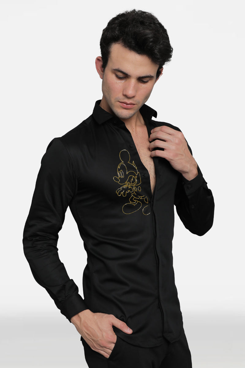 Men Wearing Black Shirt.