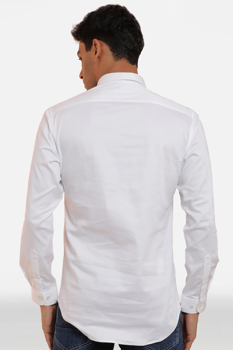 Mens Kom White Four Suits Cotton Shirt