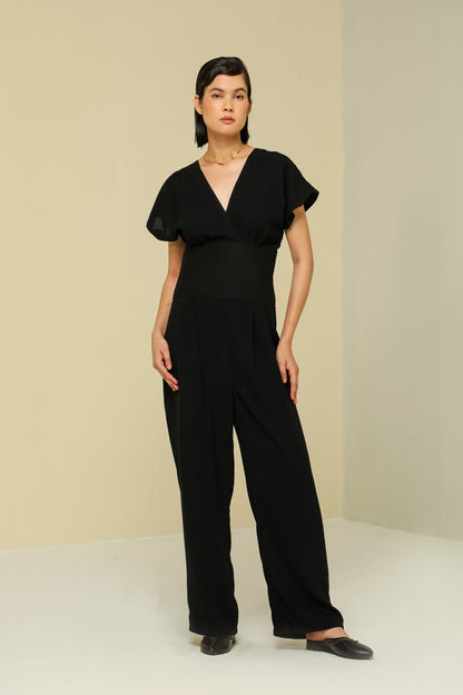 Womens Black High Waisted Jumpsuit