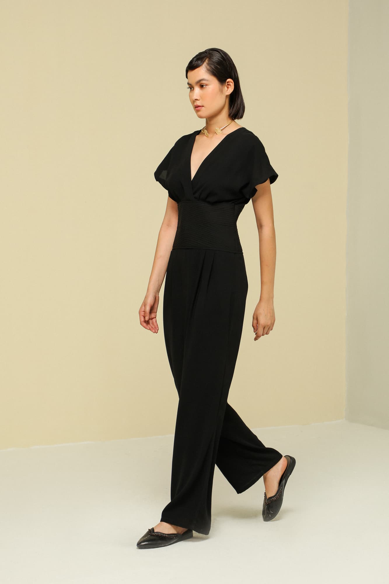 Womens Black High Waisted Jumpsuit