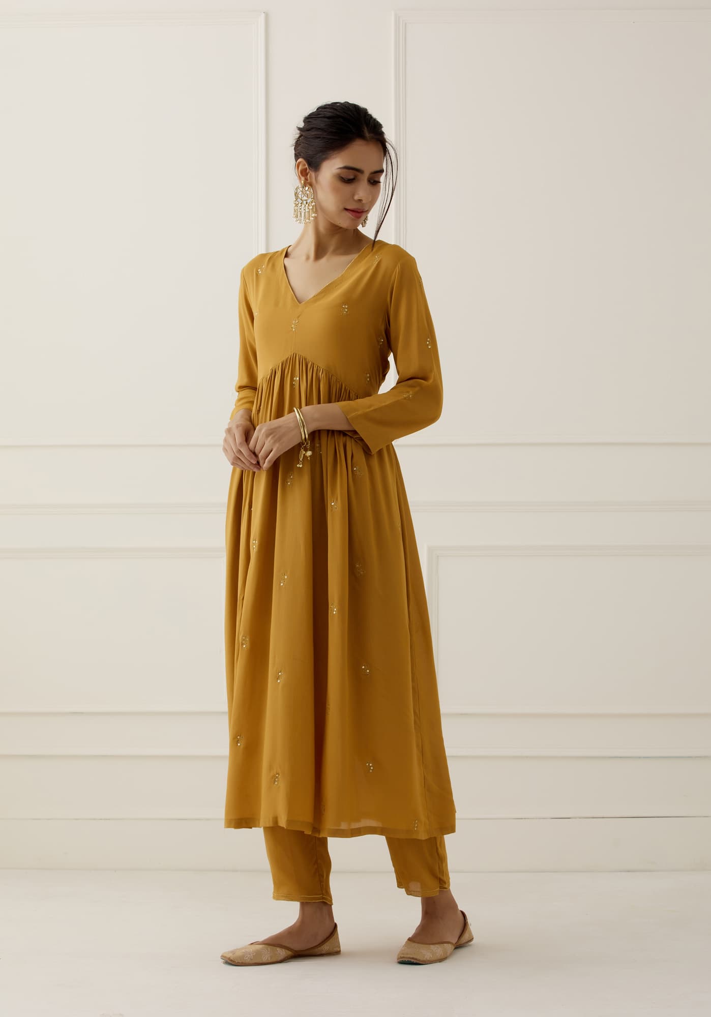 Womens Gulaal Yellow Cotton Kurta