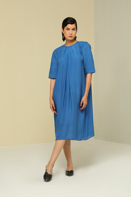 Women wearing blue dress