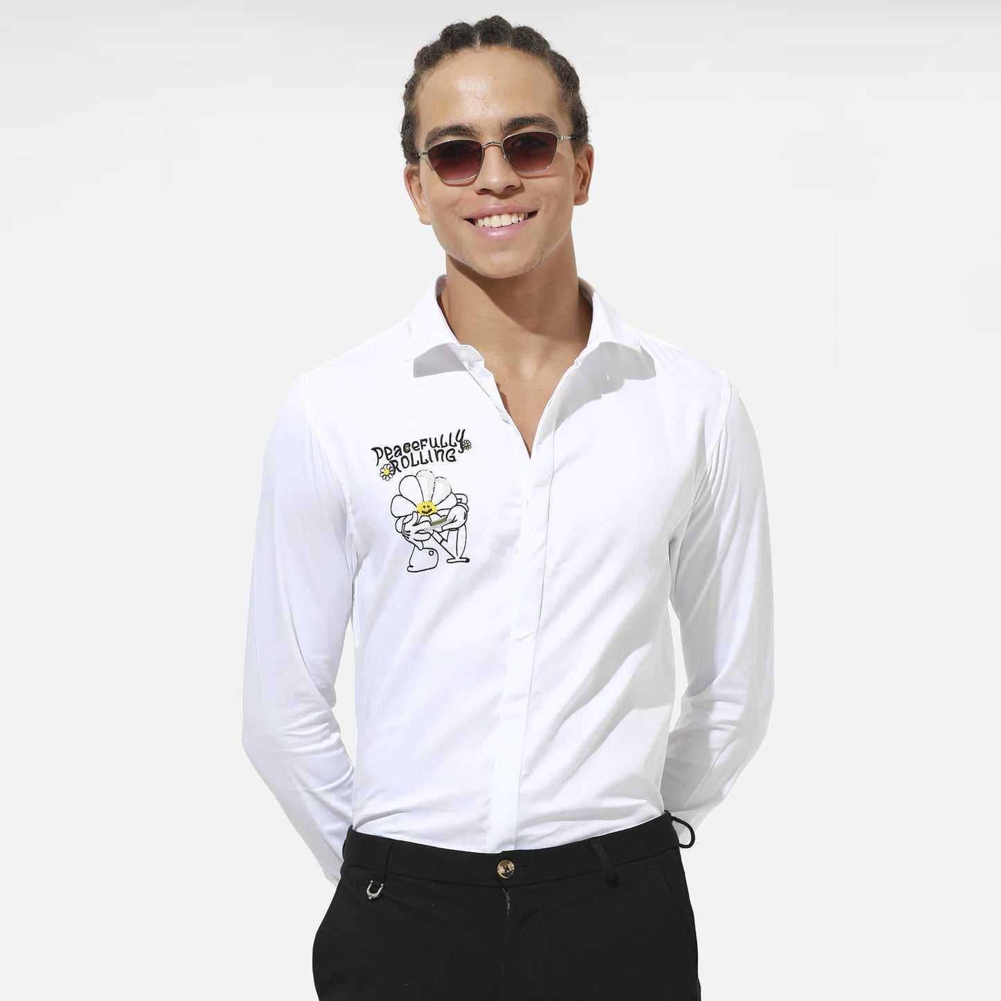 Mens KK Peacefull White Cotton Shirt