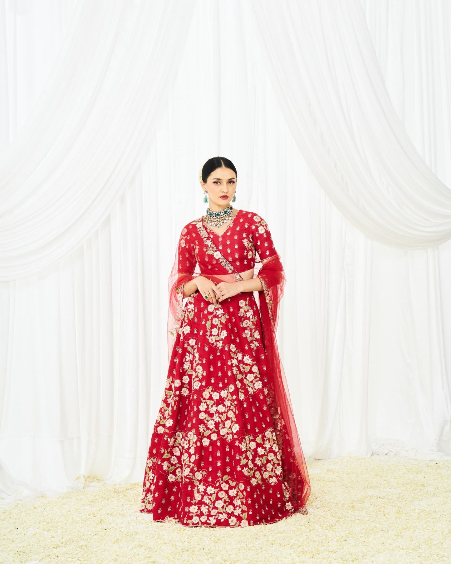 Women wearing red dress