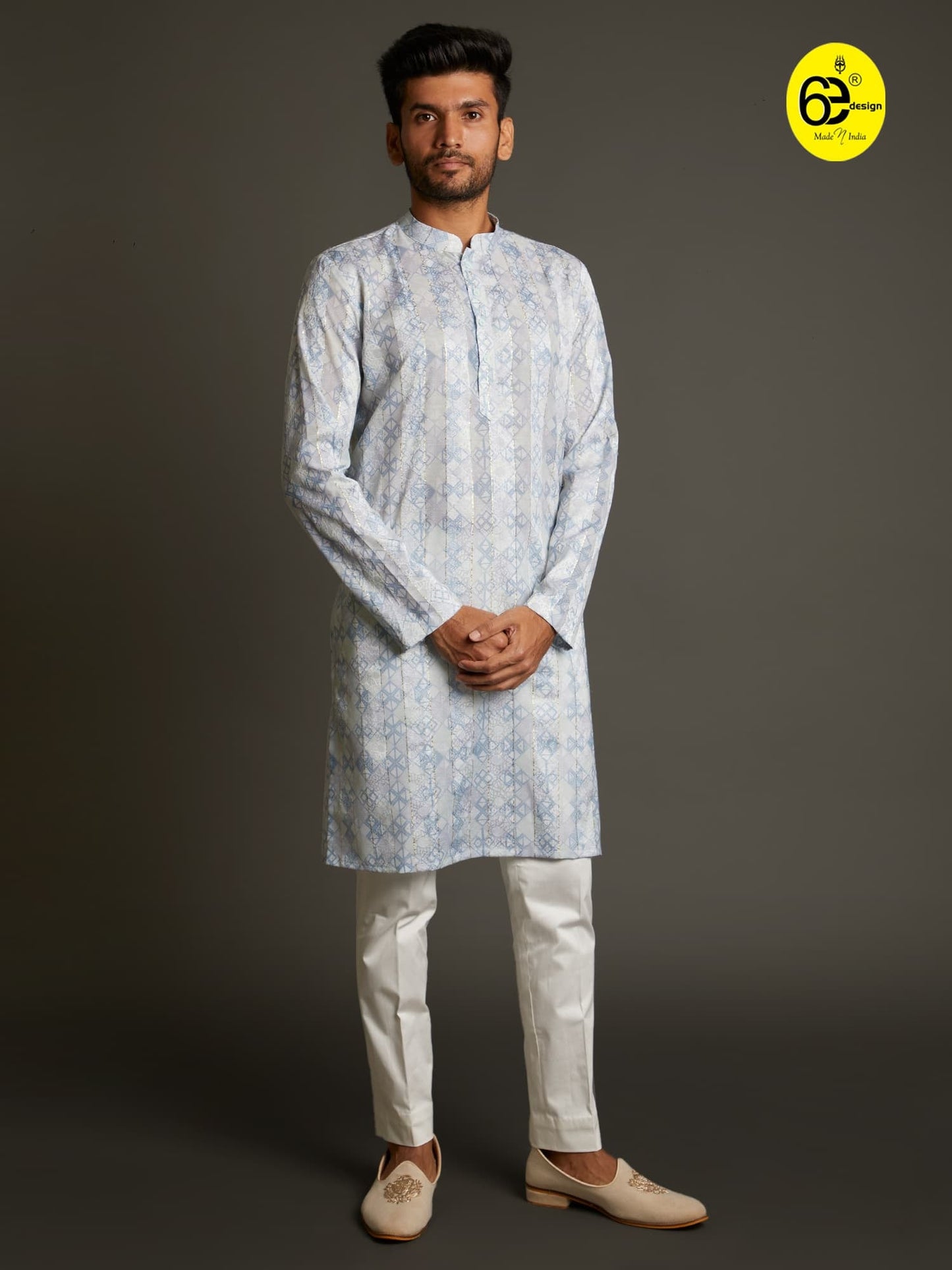 Mens 6ED Light Blue Sadri Set