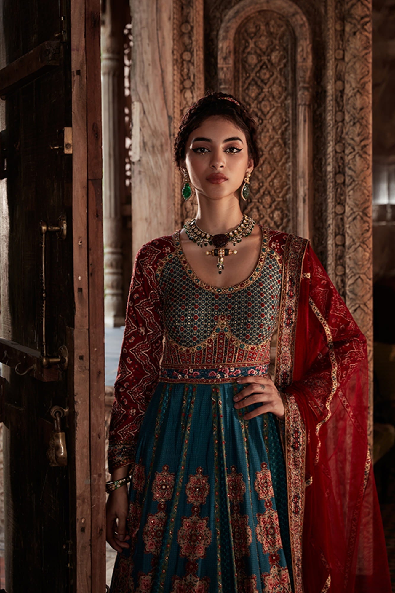 Womens Samaira Blue Anarkali Set