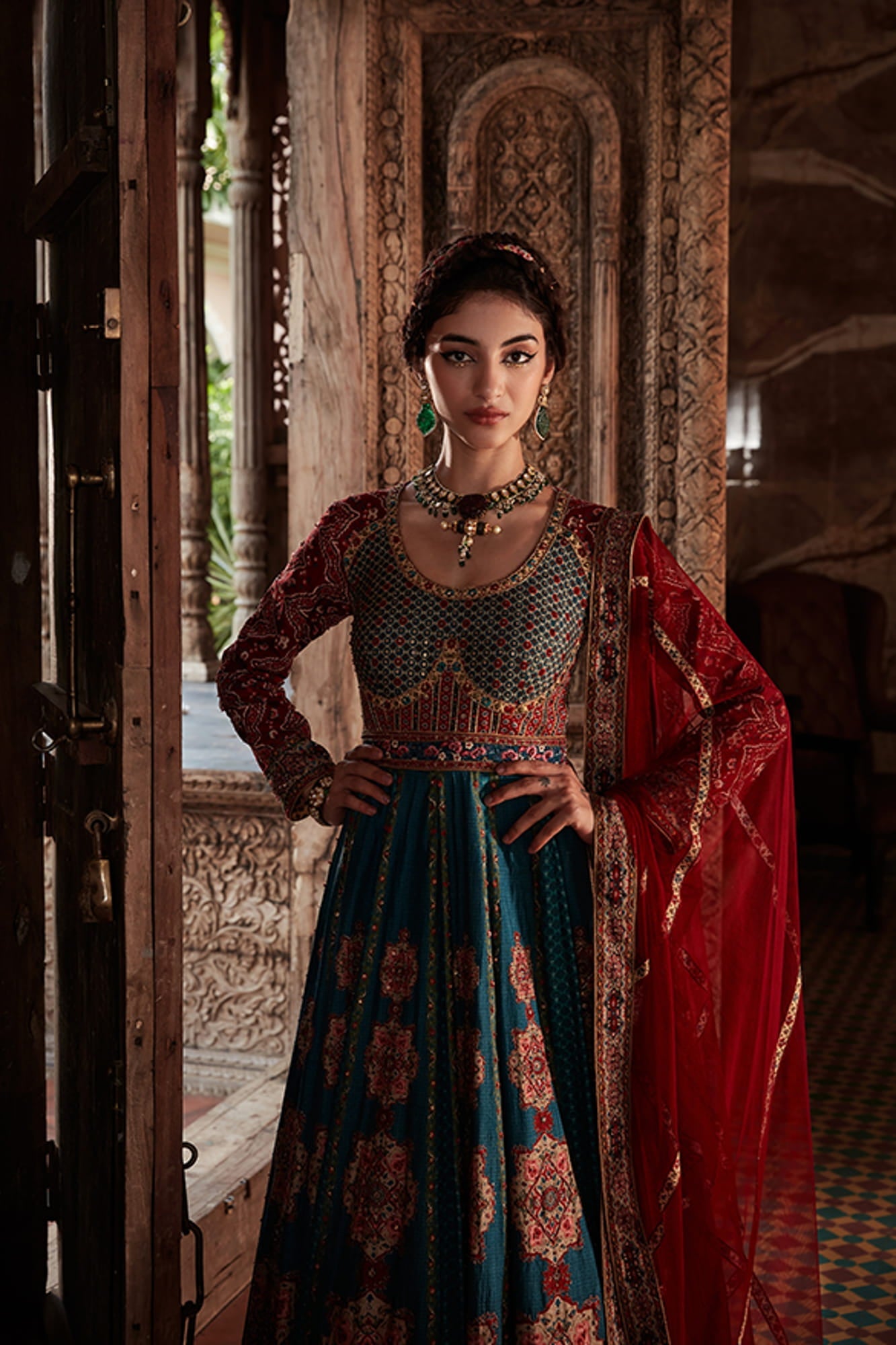 Womens Samaira Blue Anarkali Set