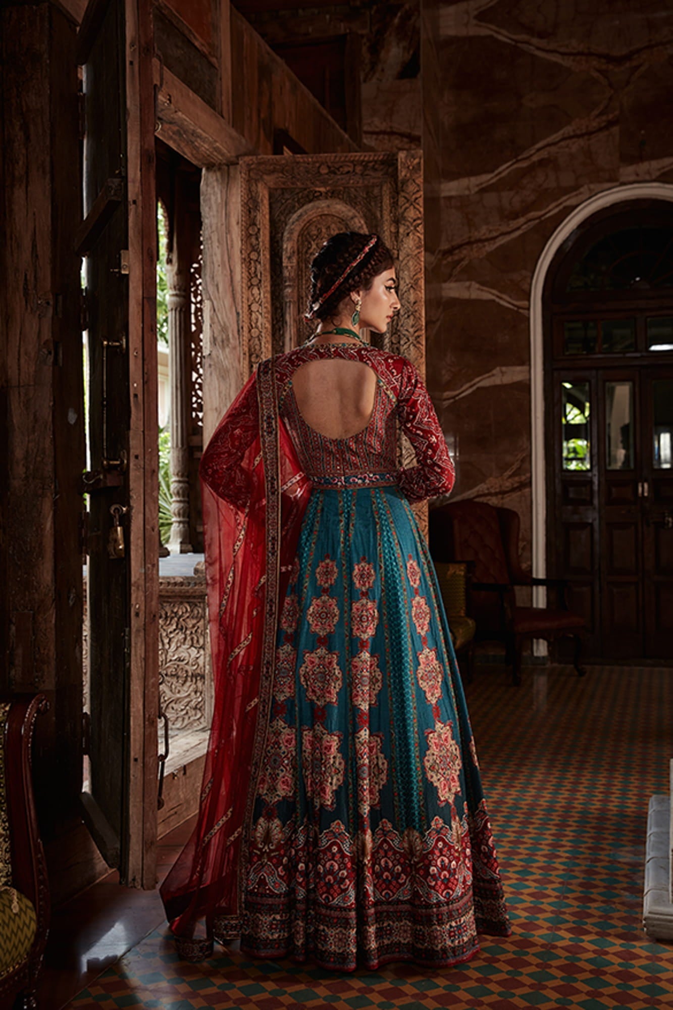 Womens Samaira Blue Anarkali Set