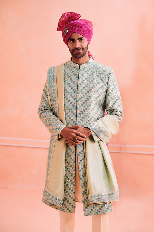 Men wearing Green sherwani